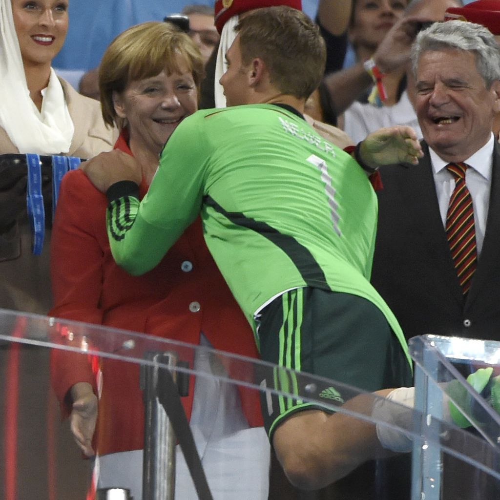 Manuel Neuer, Angela Merkel und Joachim Gauck