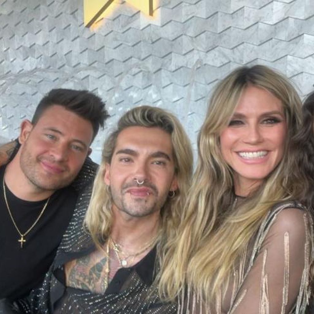 Marc Eggers, Bill Kaulitz, Heidi Klum und Tom Kaulitz, April 2024