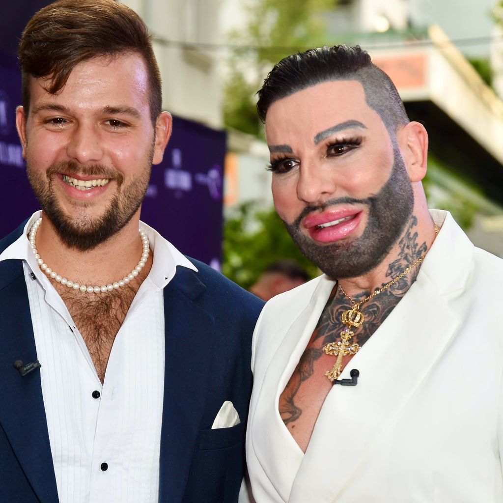 Marc-Eric Lehmann und Harald Glööckler bei der Berliner Fashion Week 2023