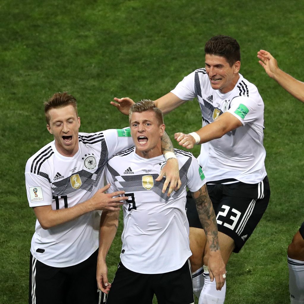 Marco Reus, Toni Kroos, Mario Gomez und Sami Khedira bei der WM 2018