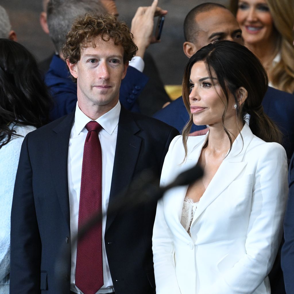 Marco Rubio, Priscilla Chan, Mark Zuckerberg und Lauren Sánchez bei Trumps Amtseinführung 2025