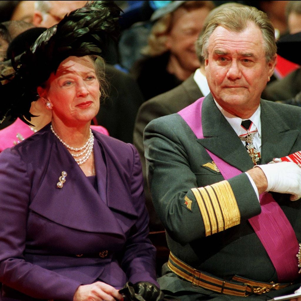 Margrethe und Henrik von Dänemark bei der Hochzeit von Prinz Philippe und Mathilde in der Kathedrale St. Michael und St. Gudula, Brüssel