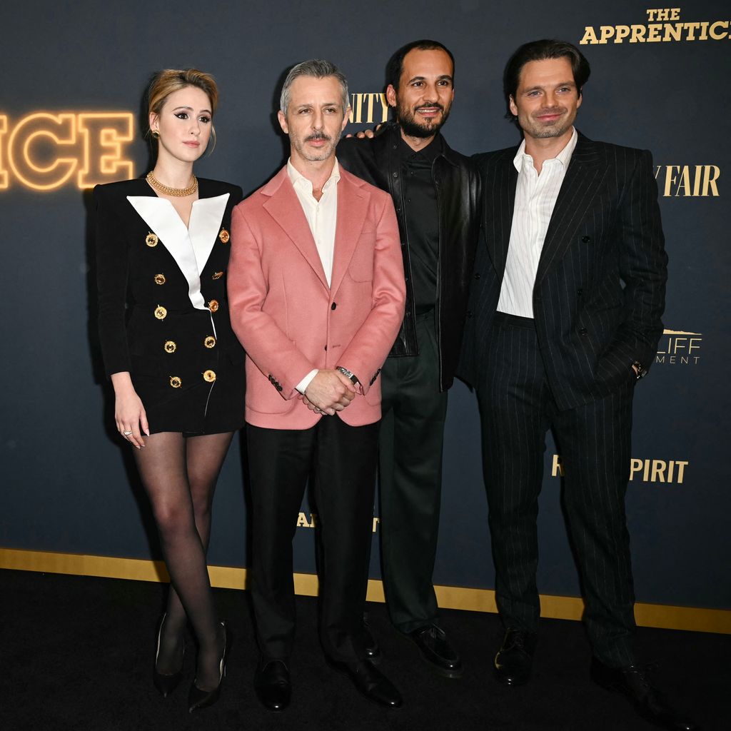 Maria Bakalova, Jeremy Strong, Joe Pingue und Sebastian Stan bei der Premiere von "The Apprentice"