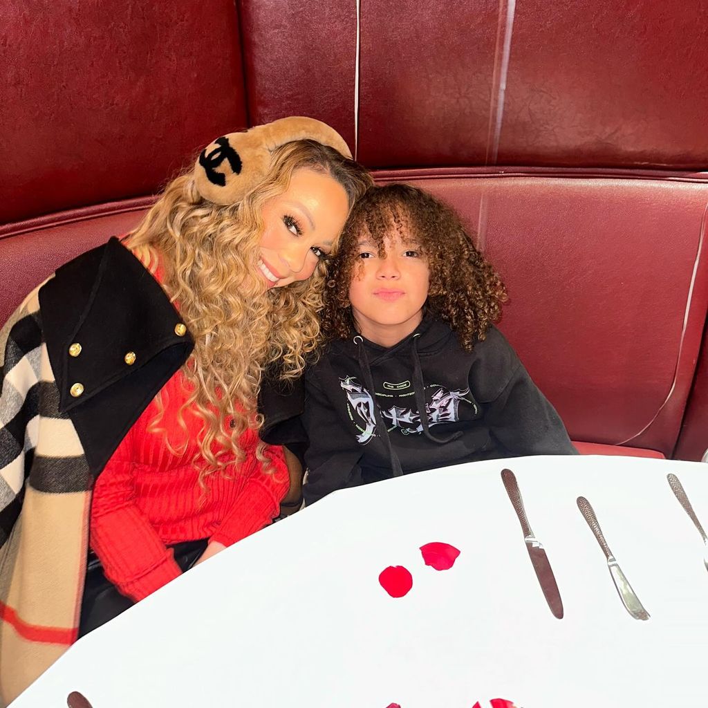 Mariah Carey mit ihrem Sohn Moroccan am Valentinstag 2024