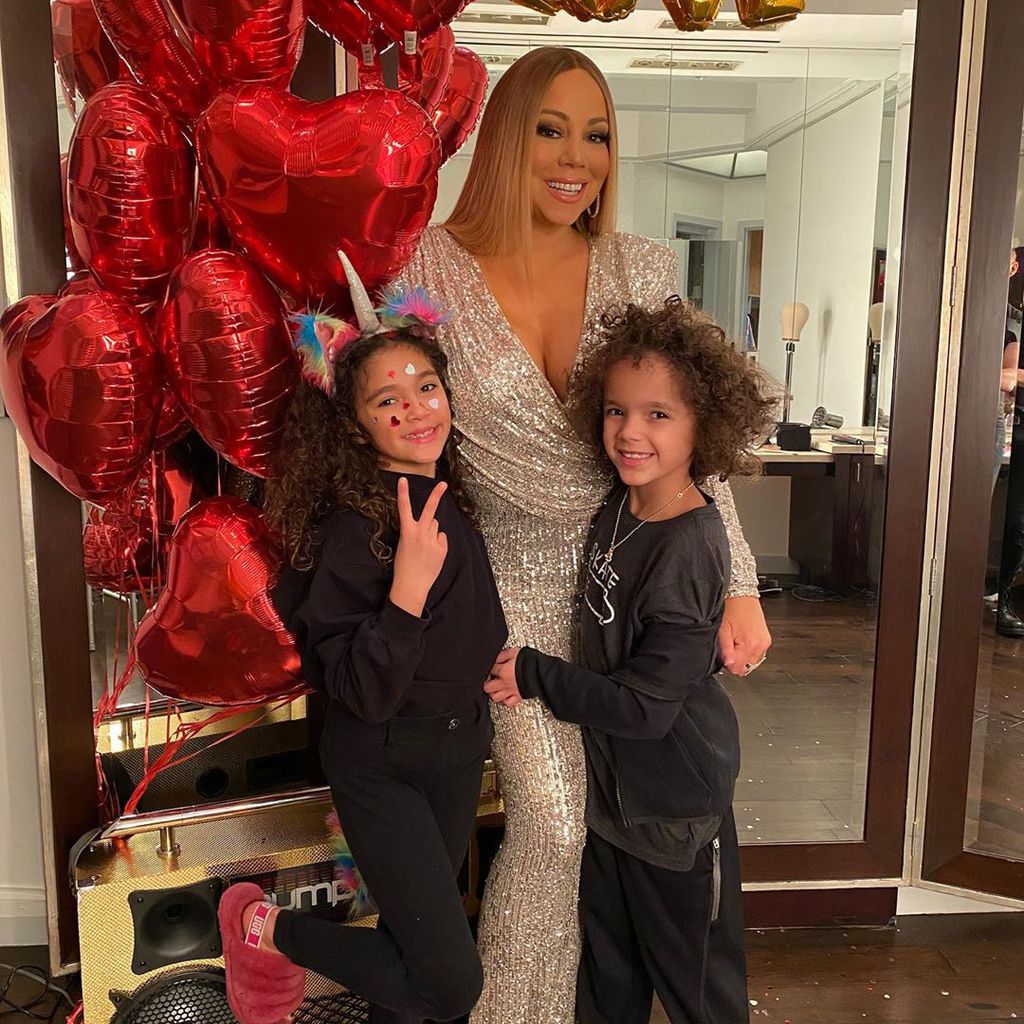 Sängerin Mariah Carey mit ihren Kindern