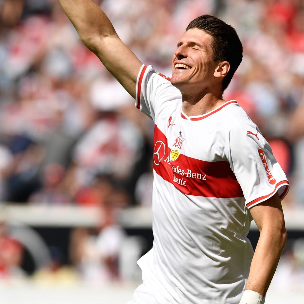 Mario Gómez bei einem Fußballspiel in Stuttgart im Mai 2018