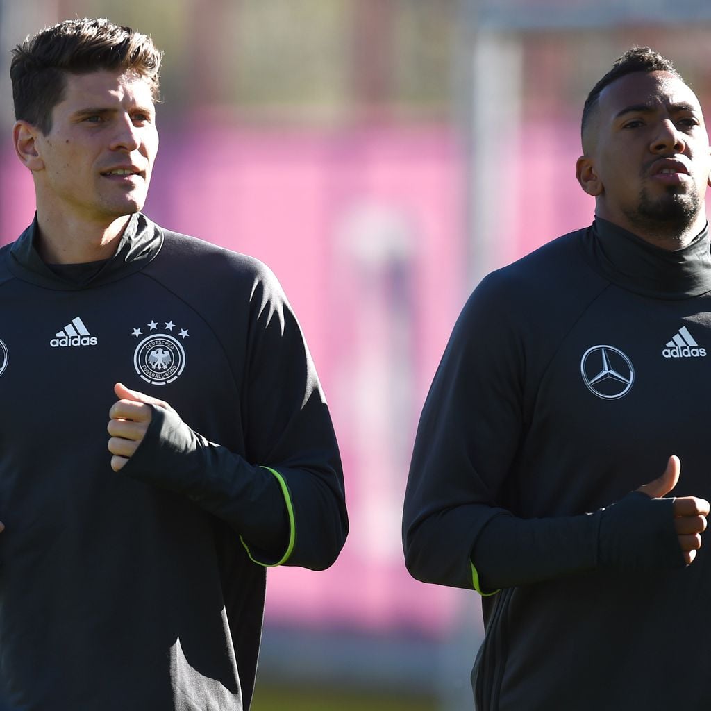 Mario Gomez und Jérôme Boateng beim DFB-Training