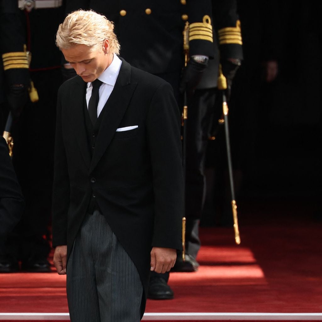 Marius Borg Hoiby nach dem Trauergottesdienst für König Harald V in Oslo