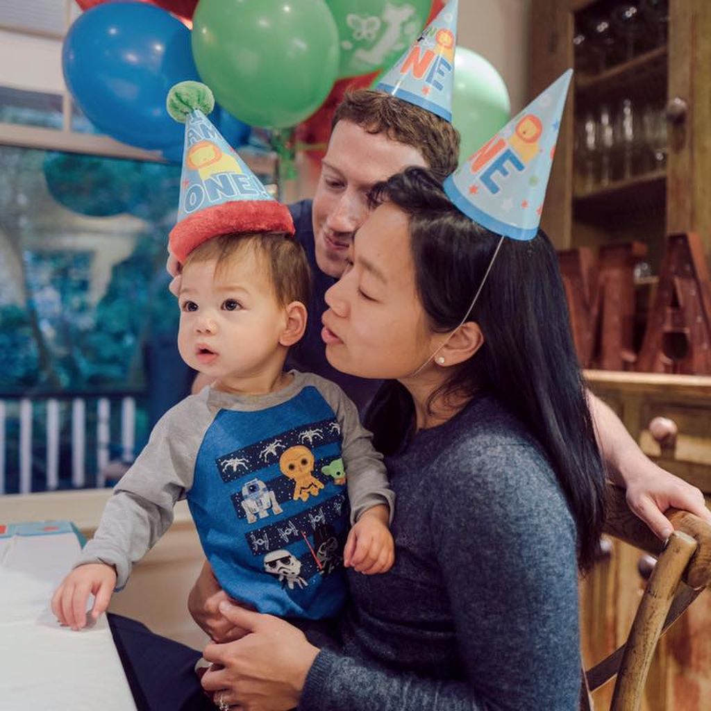 Mark Zuckerberg mit Ehefrau und Tochter