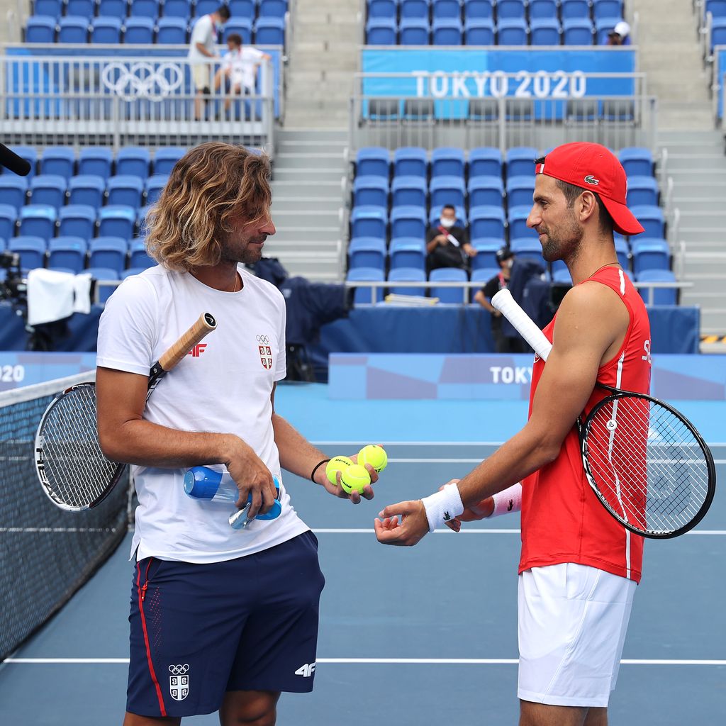 Marko Djokovic und sein Bruder Novak Djokovic, Juli 2021