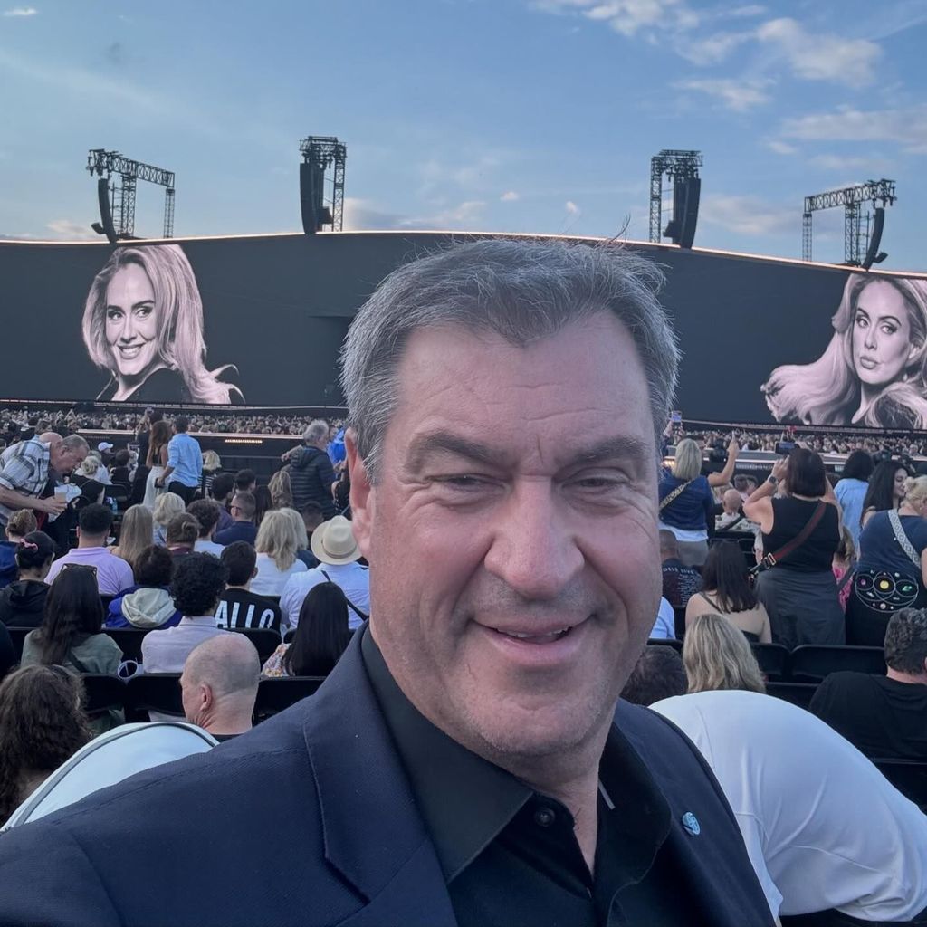 Markus Söder beim Adele-Konzert im Juli 2024