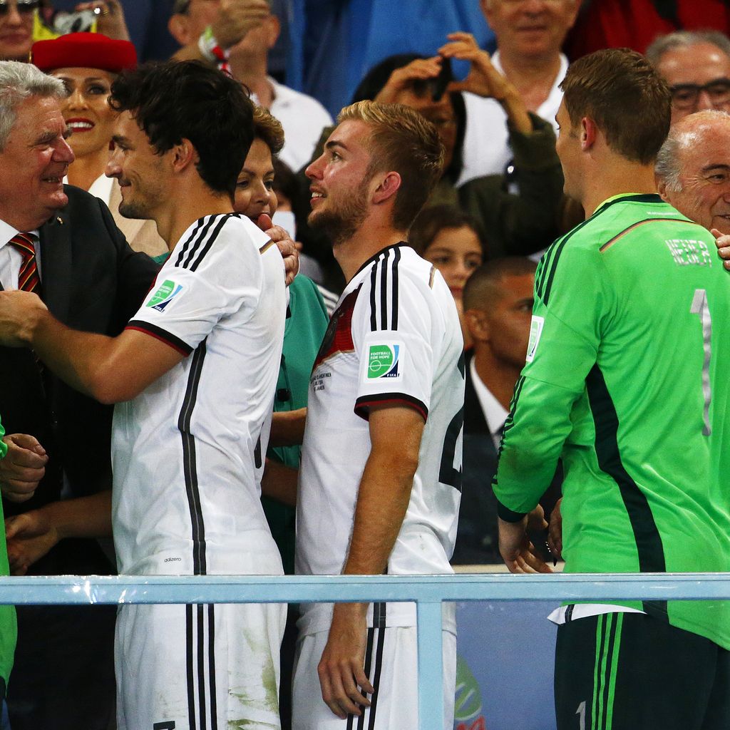 Mats Hummels, Christoph Kramer und Manuel Neuer bei der WM 2014