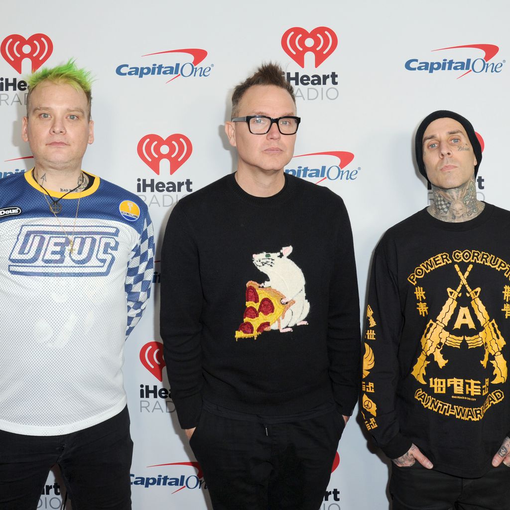 Matt Sibka, Mark Hoppus und Travis Barker als Band Blink-182