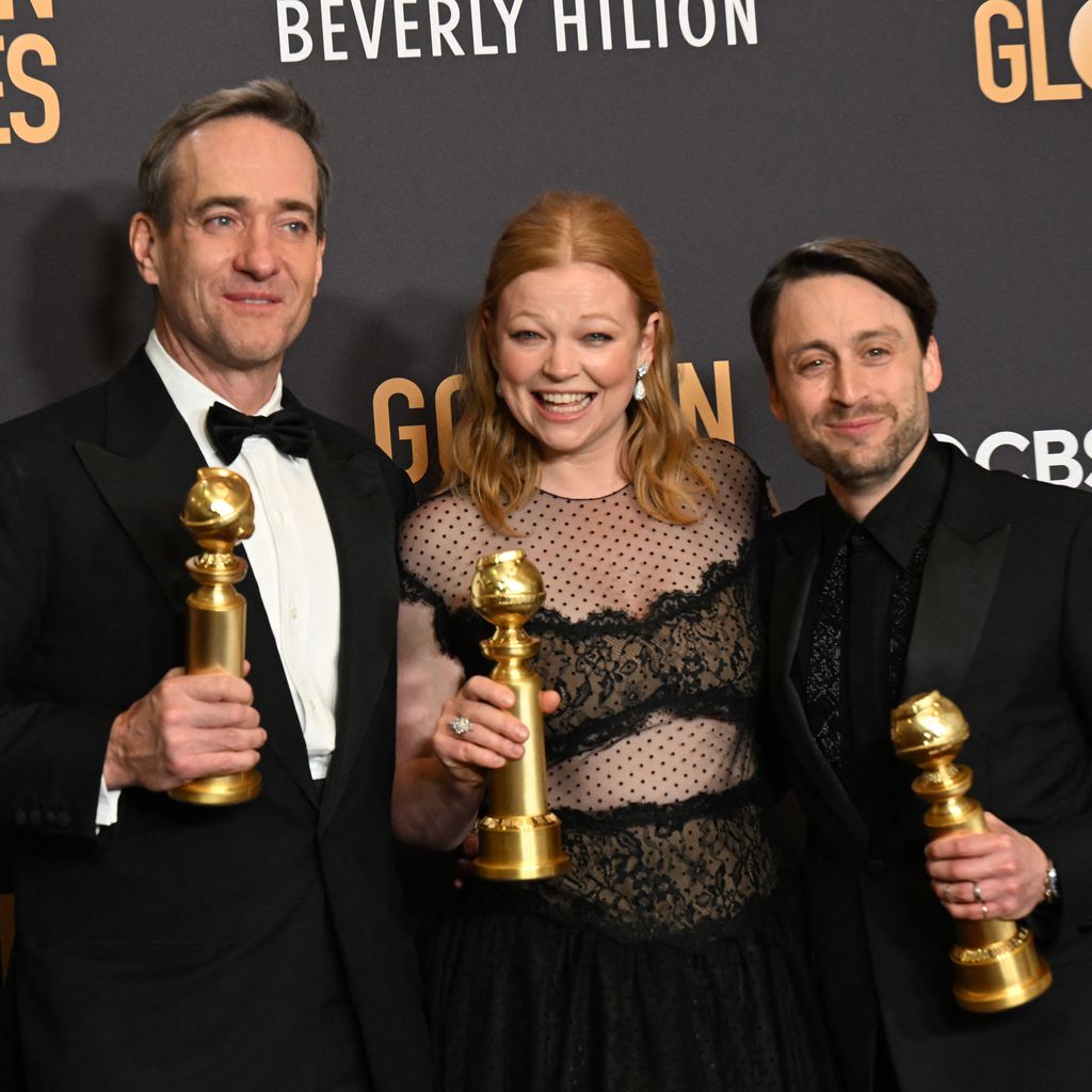 Matthew Macfayden, Sarah Snook und Kieran Culkin bei den Golden Globes 2024
