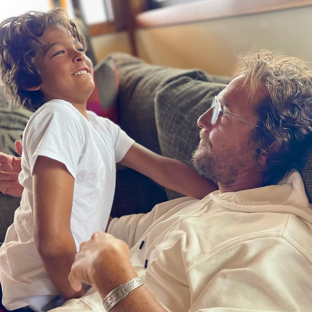 Matthew McConaughey, Schauspieler, mit seinem Sohn