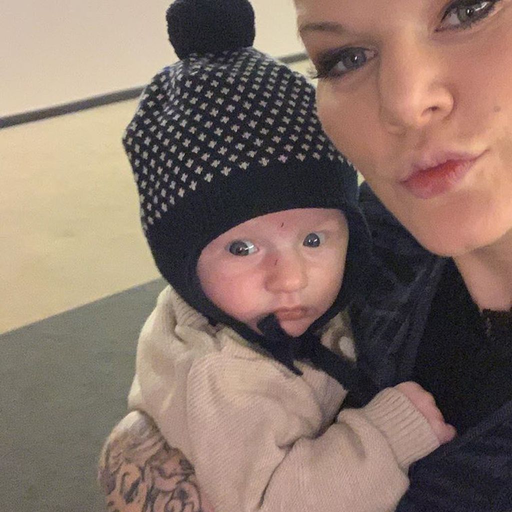 Melanie Müller mit ihrem Sohn Matty im Januar 2020