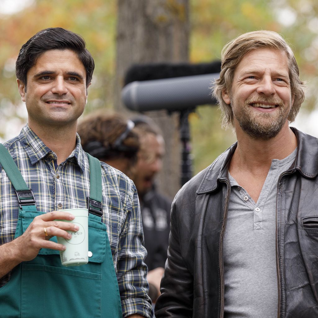 Maximilian Grill und Henning Baum am Set von "Der letzte Bulle - Der Kinofilm"