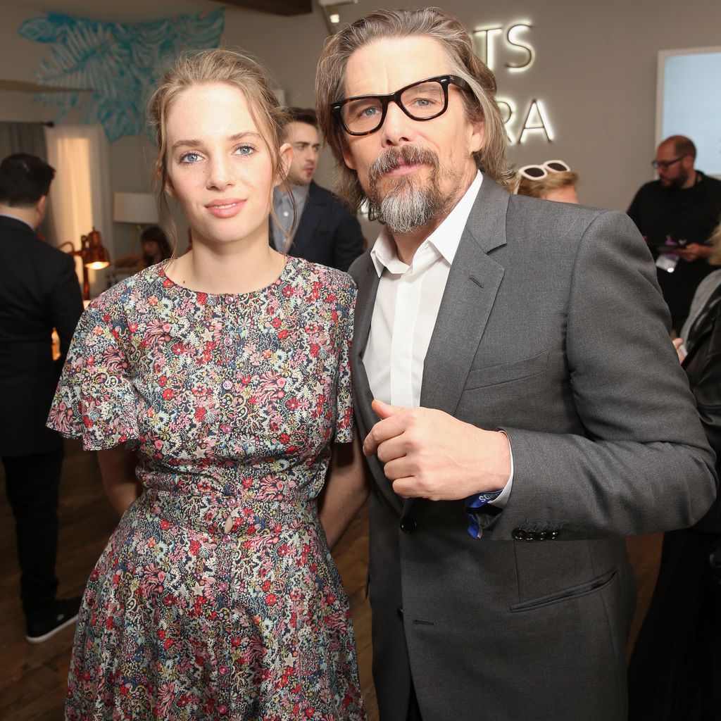 Maya und Vater Ethan Hawke, Kalifornien 2018