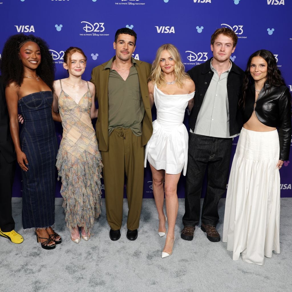 Jake Schreier, Maya Boyd, Sadie Sink, Christopher Abbott, Samara Weaving, Kit Connor and Inde Navarrette auf der D23 in Anaheim, 14. August 2026