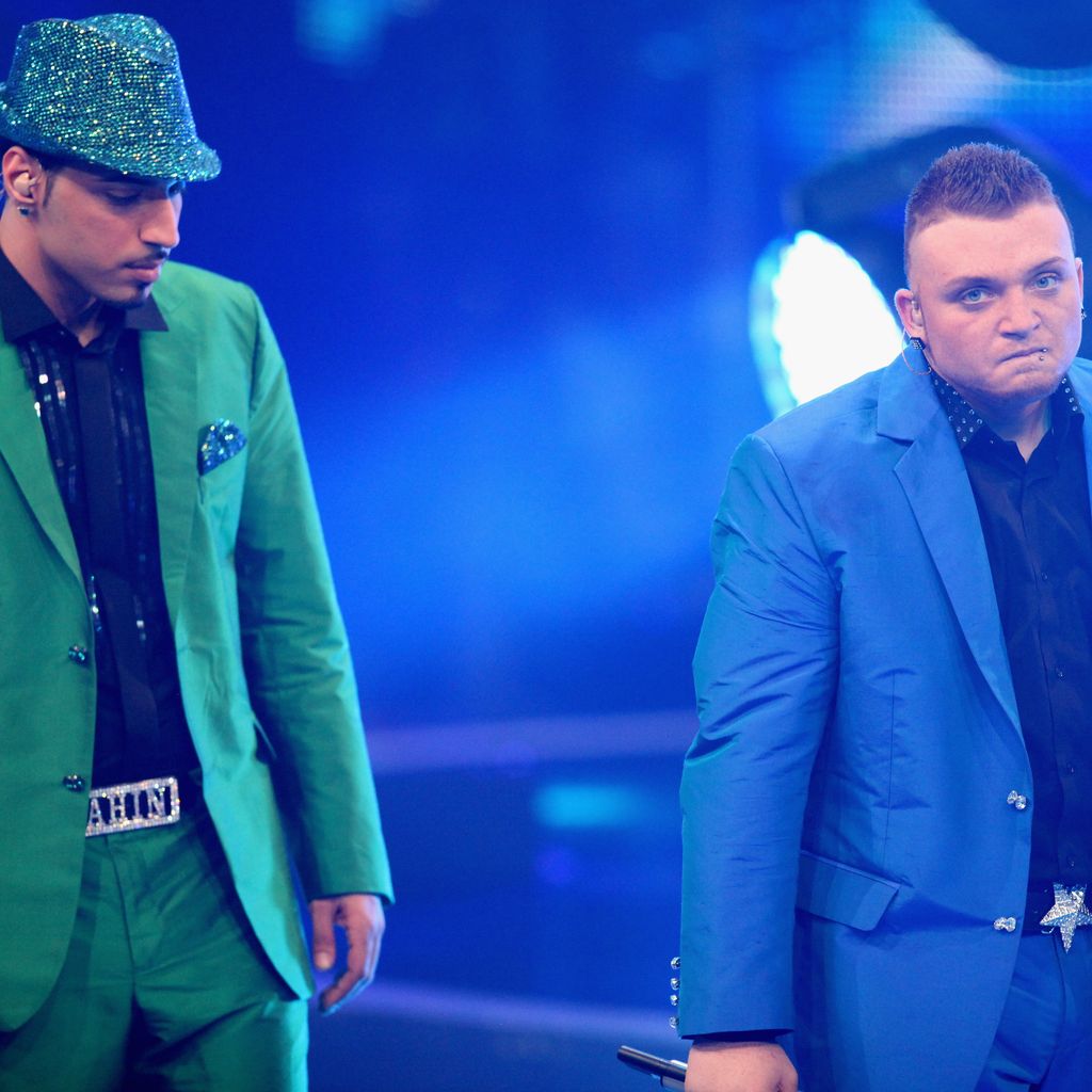 Mehrzad Marashi und Menowin Fröhlich im DSDS-Finale im April 2010