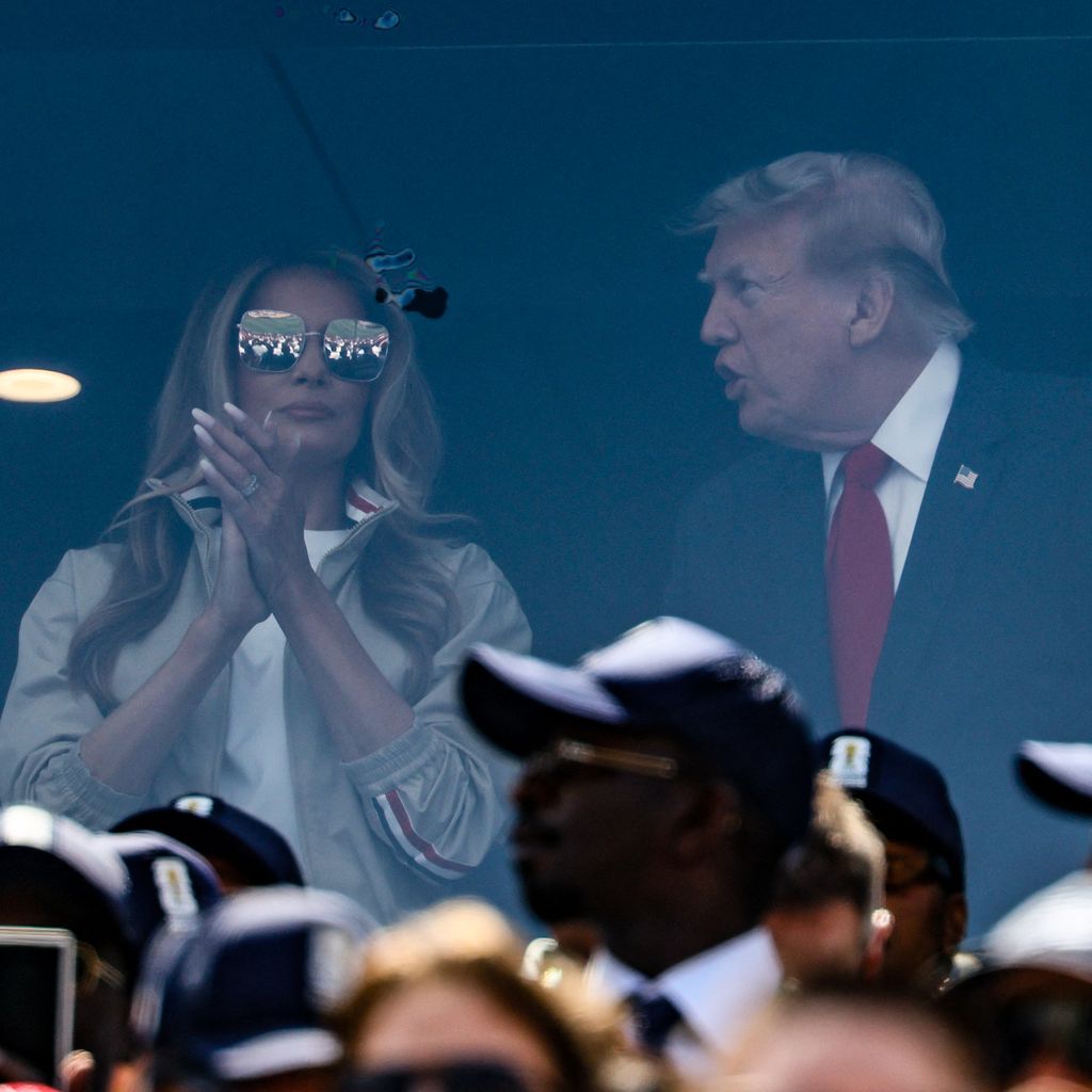 Melania Trump und Donald Trump beim WM-Finale Spanien gegen Argentinien in East Rutherford, 19. Juli 2026