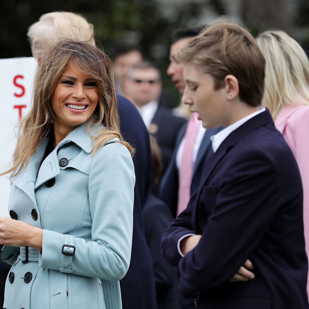 Melania und Barron Trump im April 2018