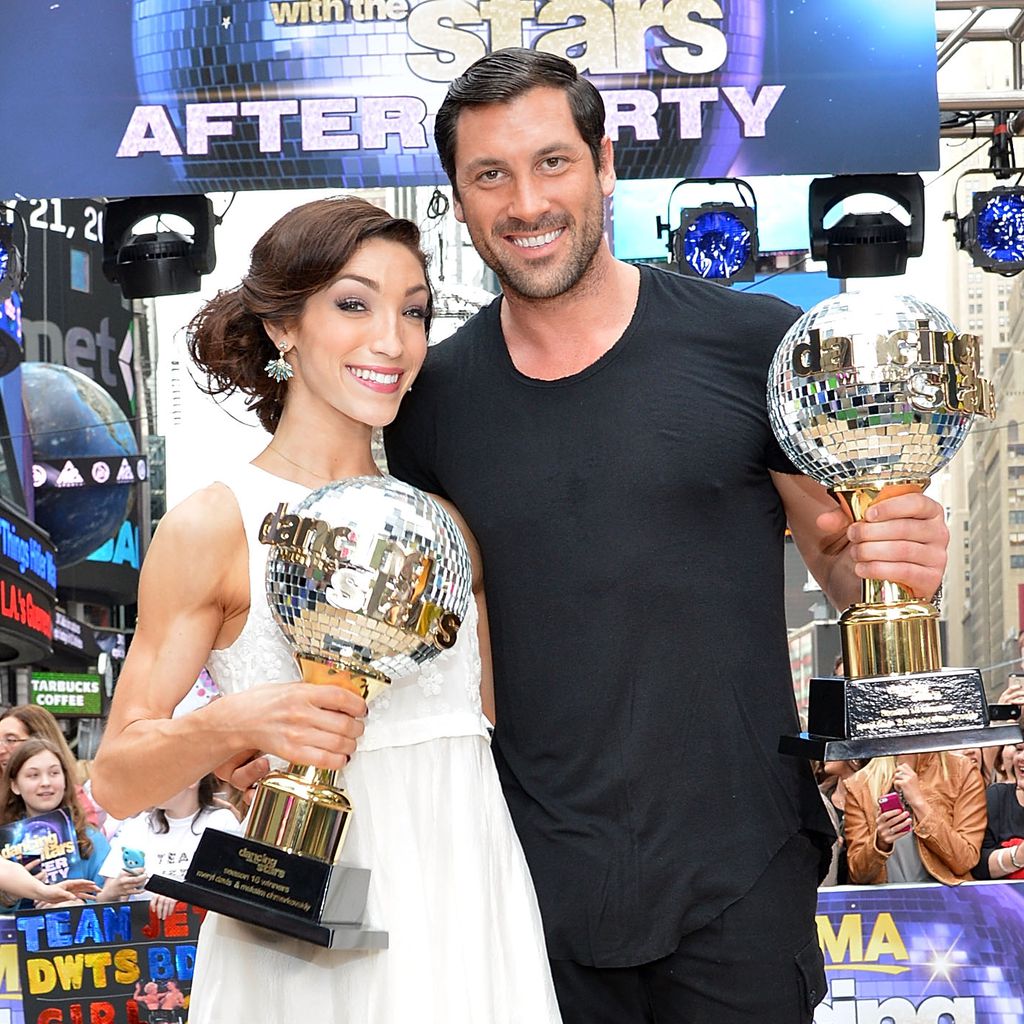 Meryl Davis und Maksim Chmerkovskiy am Times Square, New York City