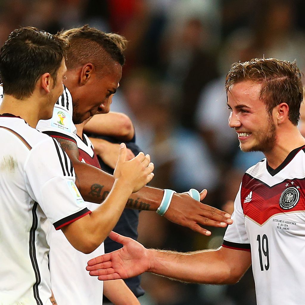 Mesut Özil, Jérôme Boateng und Mario Götze bei der WM 2014