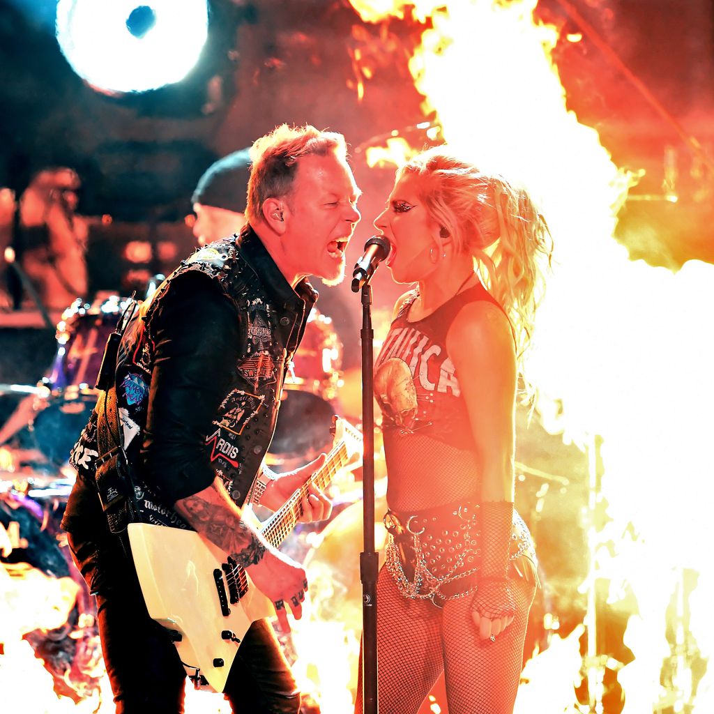 Metallica-Frontmann James Hetfield und Lady GaGa bei der Grammy-Verleihung 2017