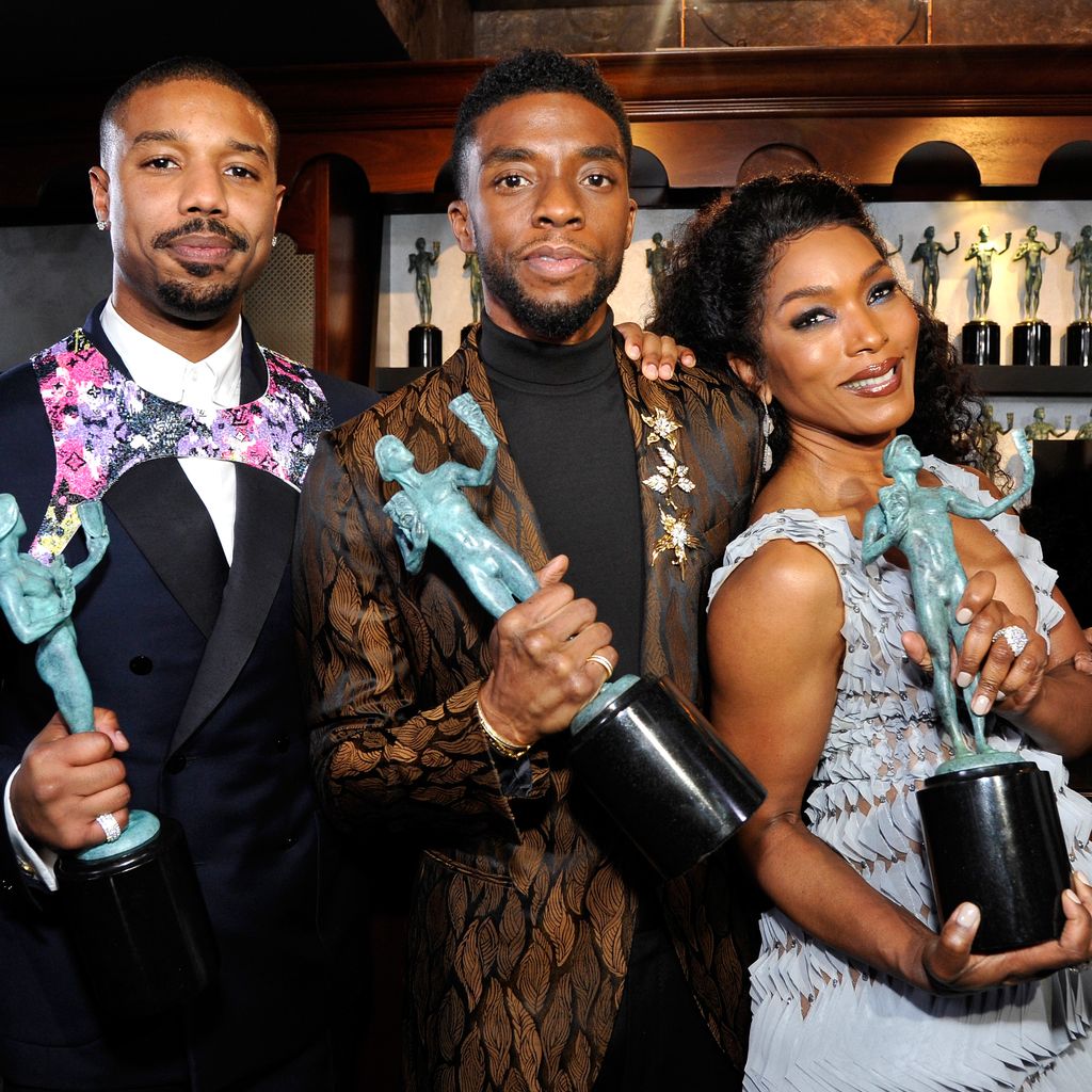 Michael B. Jordan, Chadwick Boseman und Angela Bassett im Jahr 2019