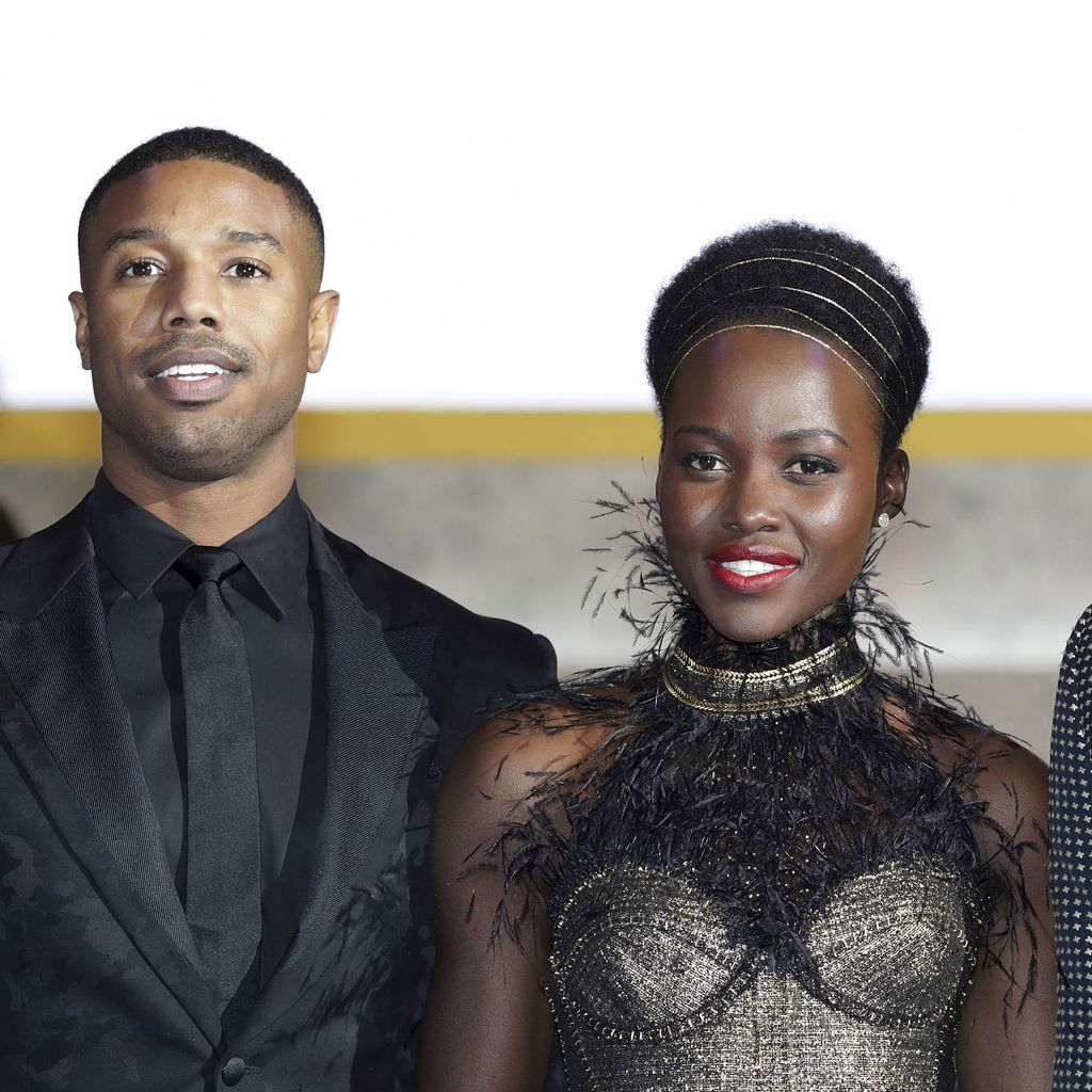 Michael B. Jordan, Lupita Nyong'o und Chadwick Boseman im Jahr 2018