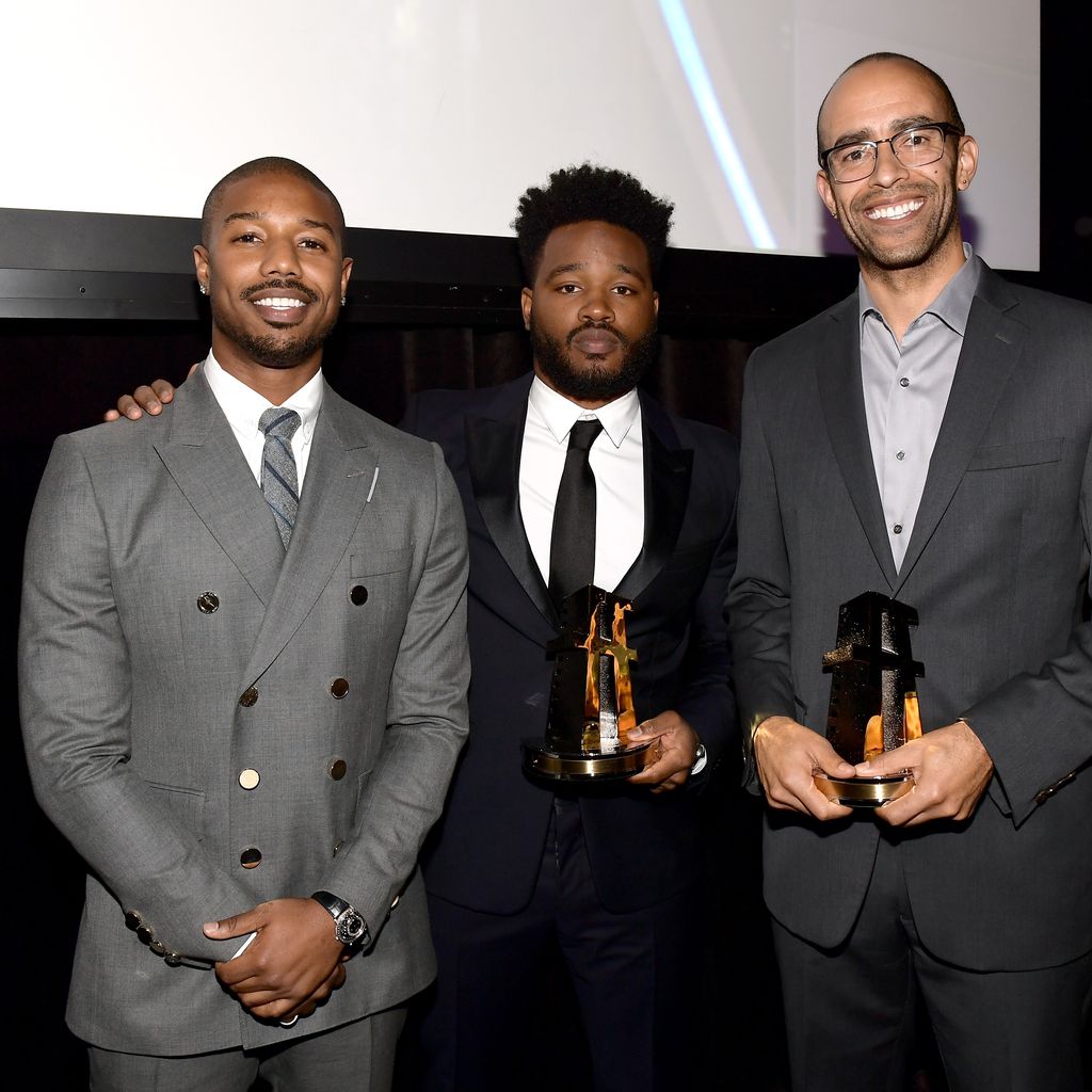 Michael B. Jordan, Ryan Coogler und Nate Moore bei den Hollywood Film Awards