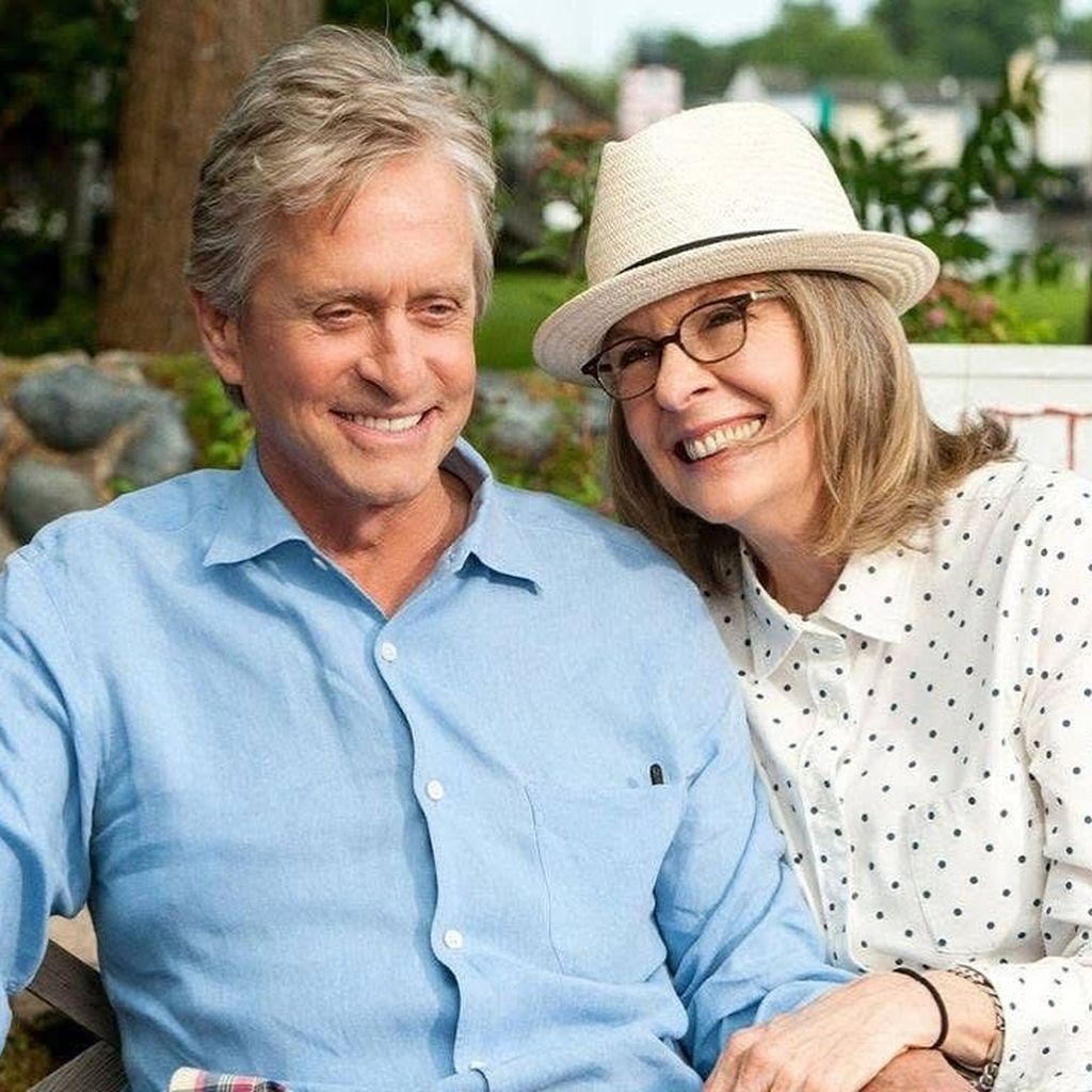 Die Filmstars Michael Douglas und Diane Keaton am "Das grenzt an Liebe"-Set