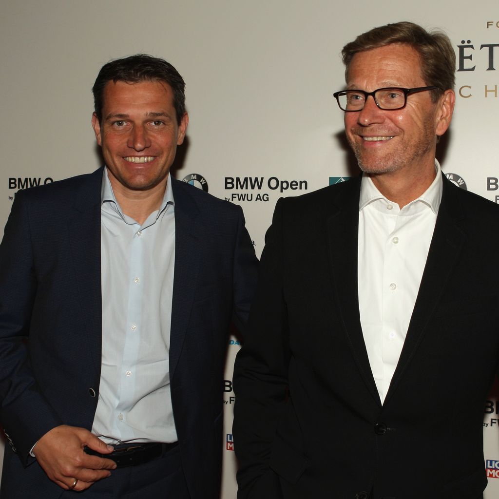 Michael Mronz und Guido Westerwelle bei der BMW Players Night in München, April 2014