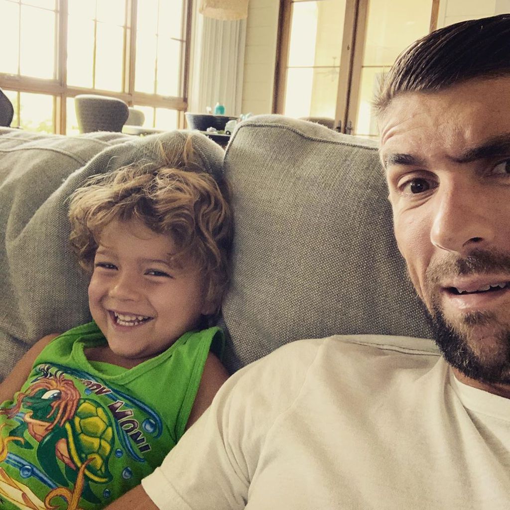 Michael Phelps und sein Sohn Boomer