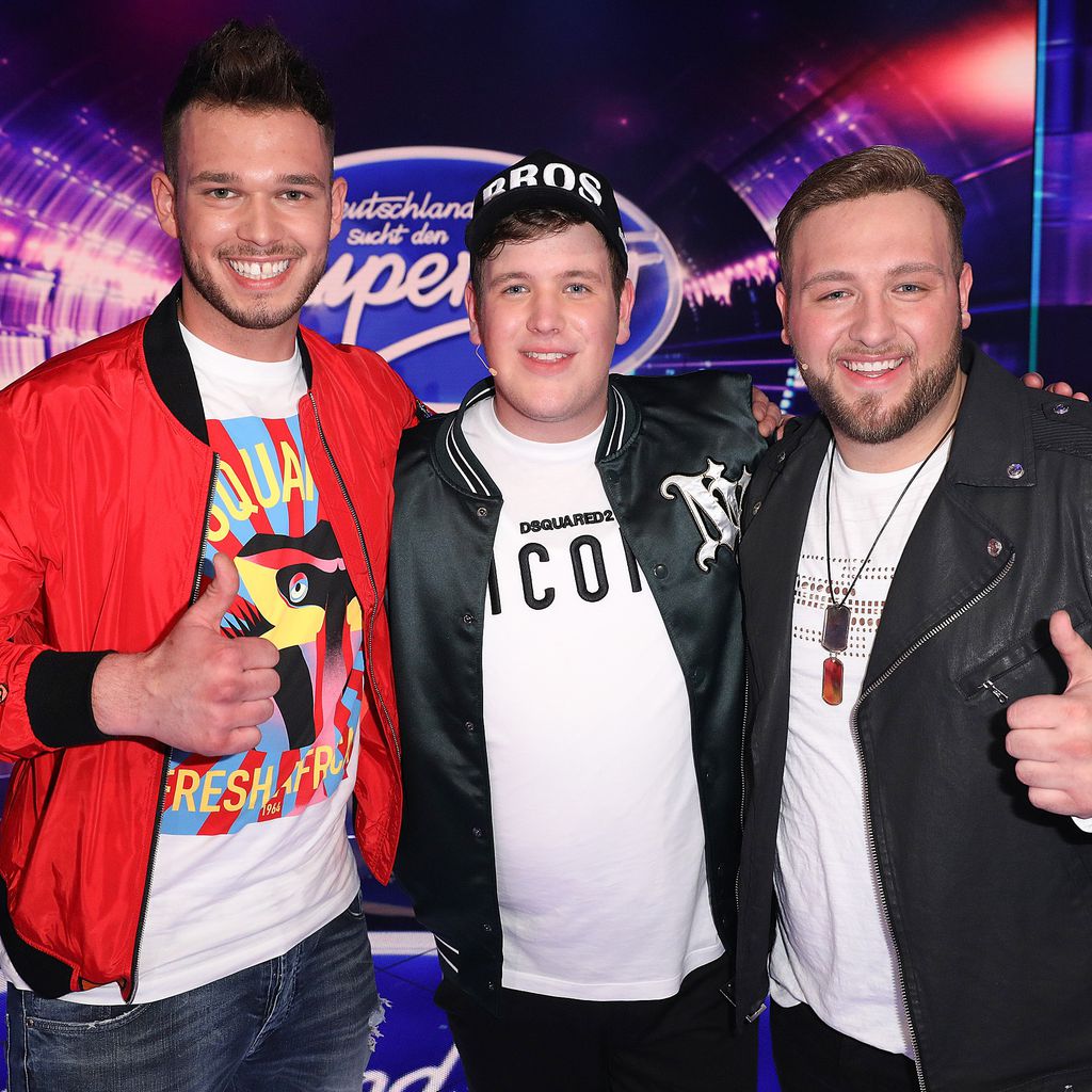 Michael Rauscher, Lukas Otte und Goulio Arancio in der 1. Liveshow von DSDS