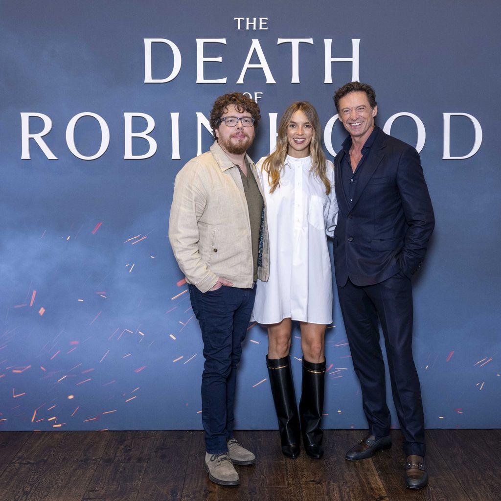 Michael Sarnoski, Jodie Comer und Hugh Jackman beim UK-Photocall zu "The Death of Robin Hood", September 2026