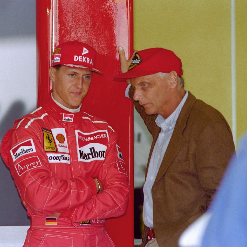Michael Schumacher und Niki Lauda, 1996