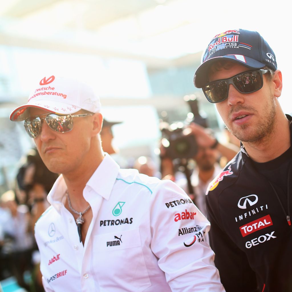 Michael Schumacher und Sebastian Vettel beim Grand Prix in Abu Dhabi, 2012