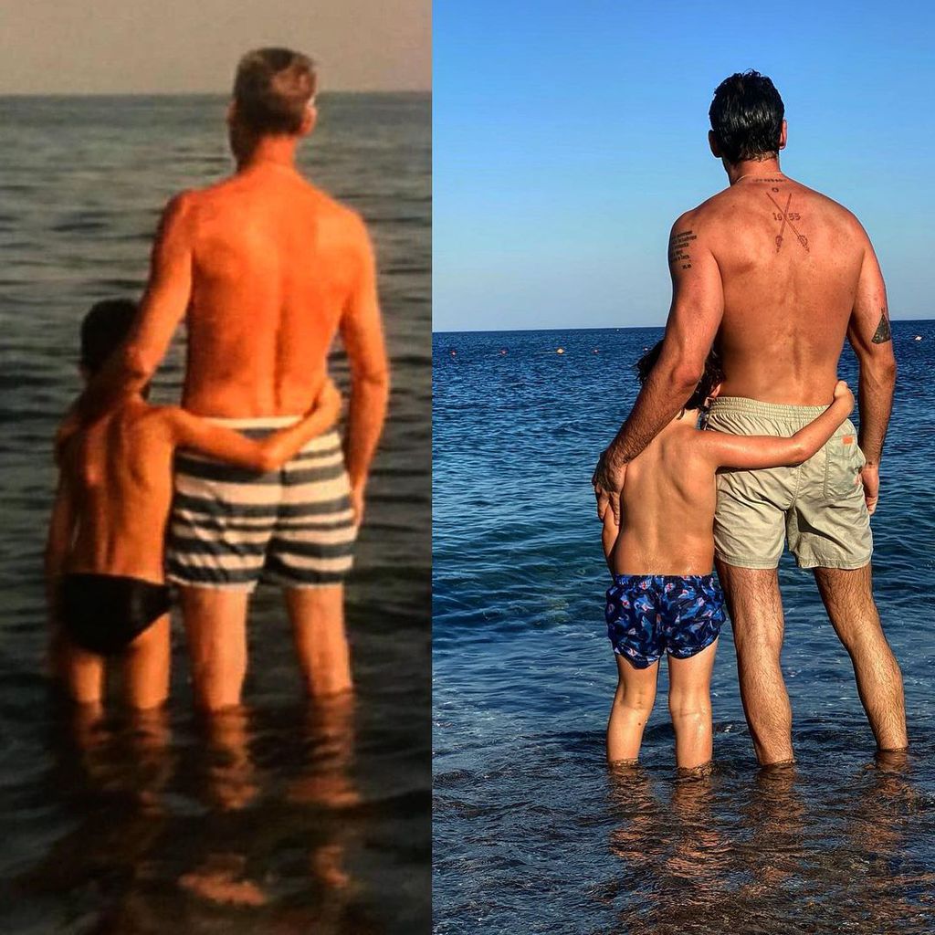 Michele Morrone mit seinem Vater, Michele mit seinem Sohn Marcus