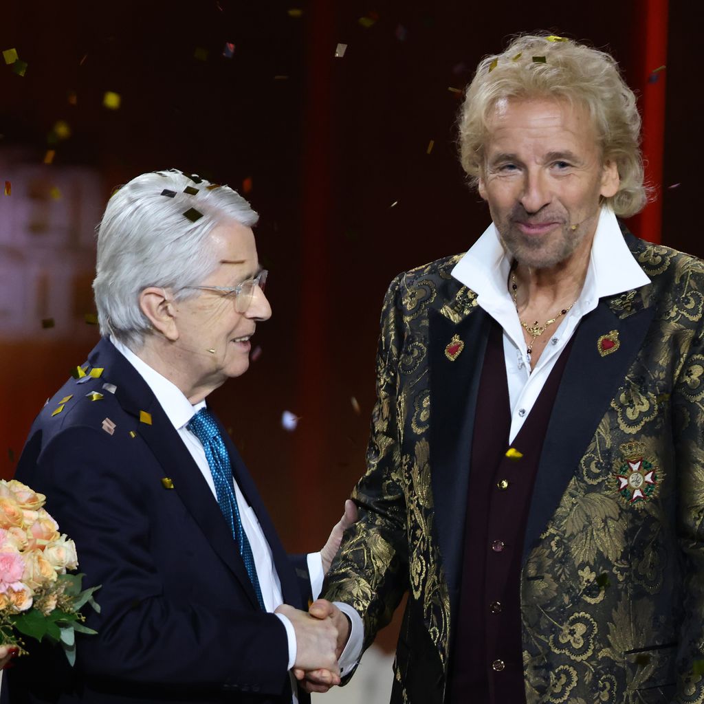 Michelle Hunziker, Frank Elstner und Thomas Gottschalk bei "Wetten, dass..?"