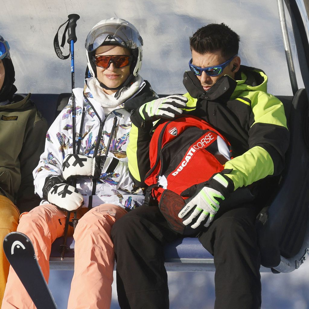 Michelle Hunziker und Alessandro Carollo im Skiurlaub 2023