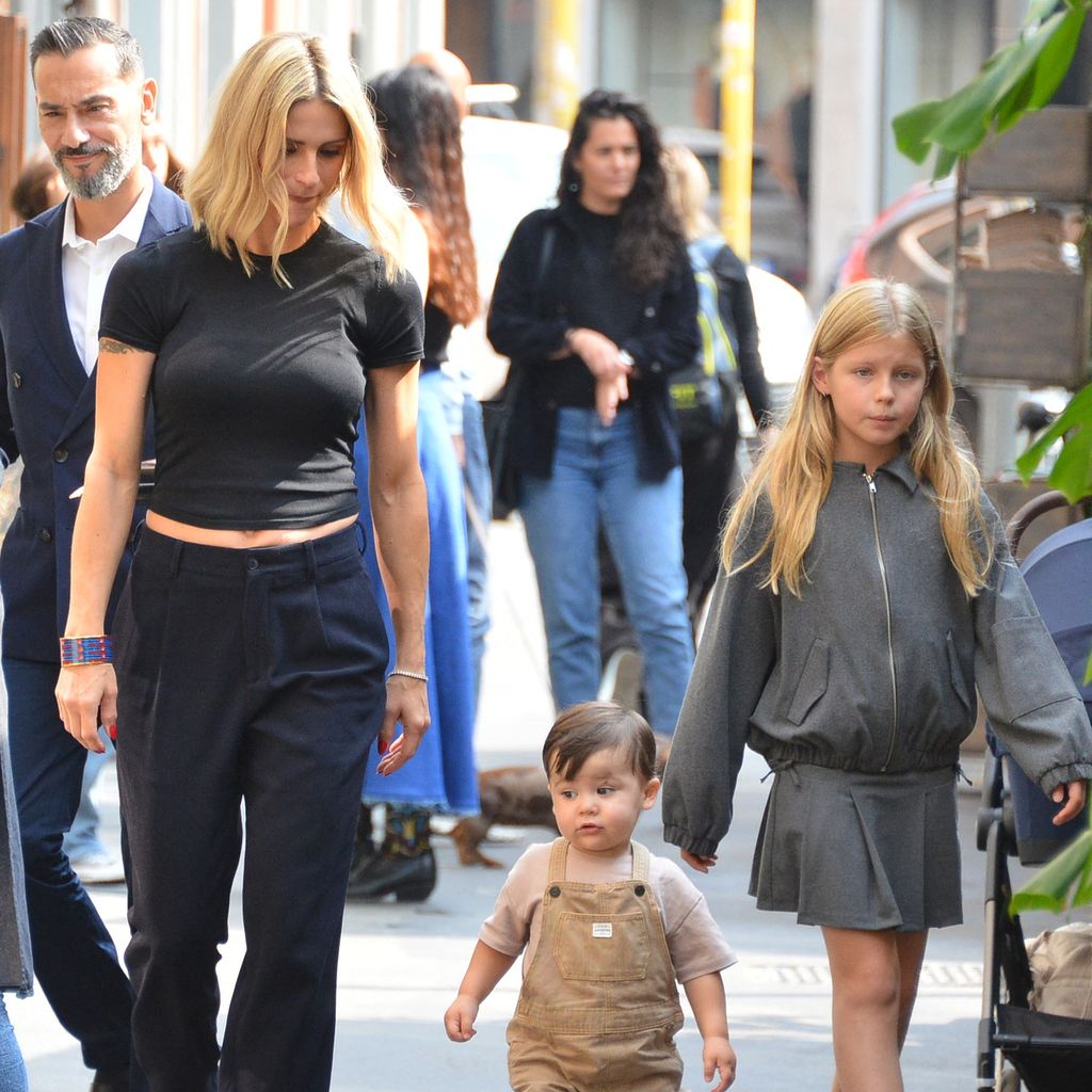 Michelle Hunziker mit Enkel Cesare und Tochter Celeste im September 2024