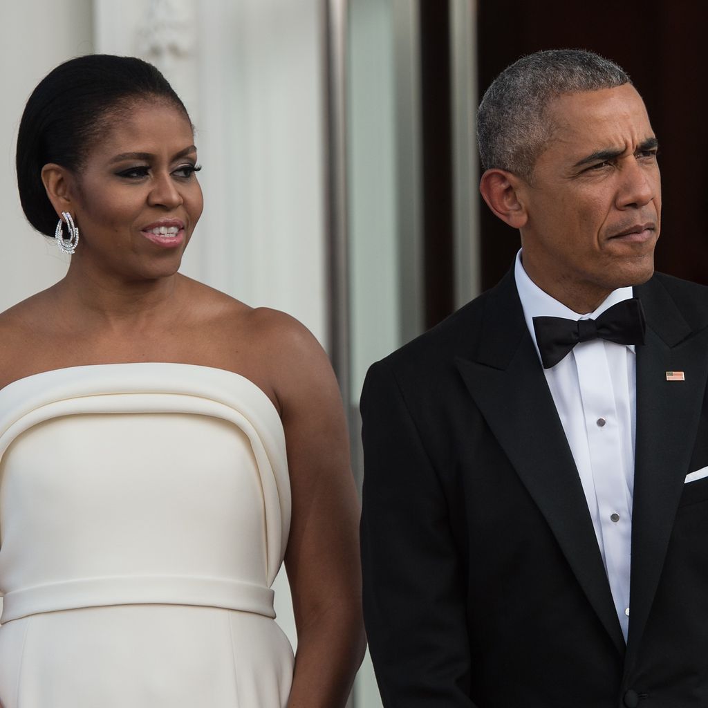 Michelle und Barack Obama 2016 vor dem Weißen Haus