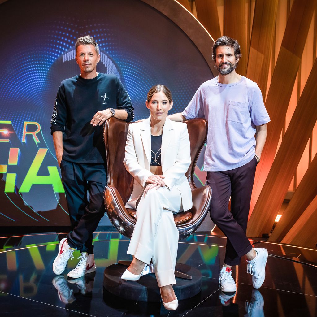 Michi Beck, Jeannine Michaelsen und Tom Beck bei "Wer ist das Phantom?"