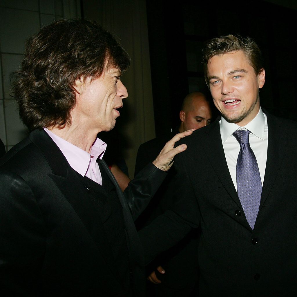 Mick Jagger, Leonardo DiCaprio und Ronnie Wood, September 2006