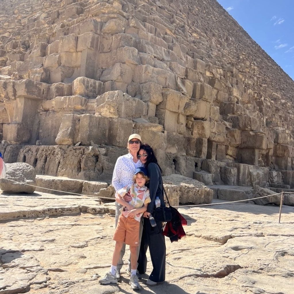 Mick Jagger mit seiner Verlobten Melanie Hamrick und dem gemeinsamen Sohn Deveraux.