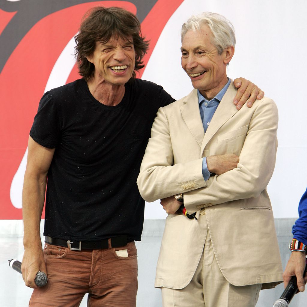 Mick Jagger und Charlie Watts im Mai 2005 in New York