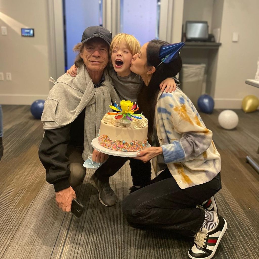 Mick Jagger und Melanie Hamrick mit ihrem Sohn Deveraux