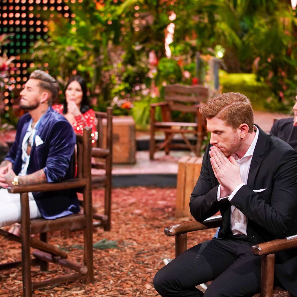 Mike Heiter, Djamila Rowe, Lars Tönsfeuerborn und Filip Pavlovic im Dschungelshow-Finale